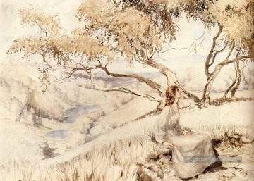 La chanson de l’alouette illustrateur Arthur Rackham Peinture à l'huile